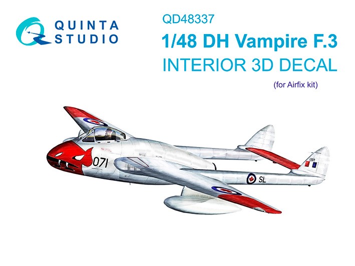 Quinta studio QD48337 DH Vampire F.3 (Airfix) 1/48