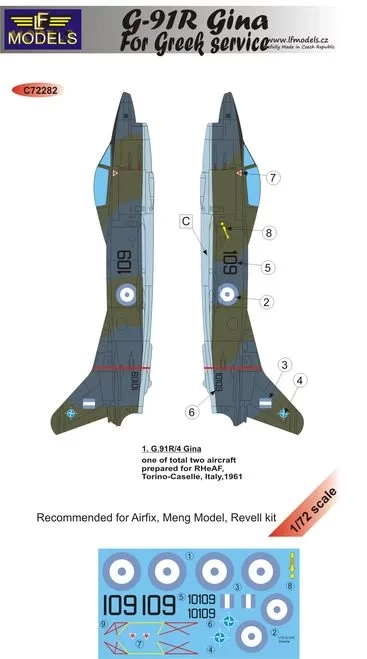 Lf Model C72282 Decals G-91R Gina Greek service 1/72