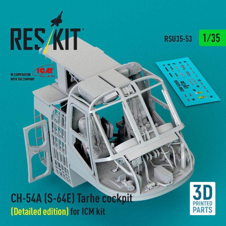 Reskit U35053 CH-54A (S-64E) Tarhe cockpit Detailed (ICM) 1/35