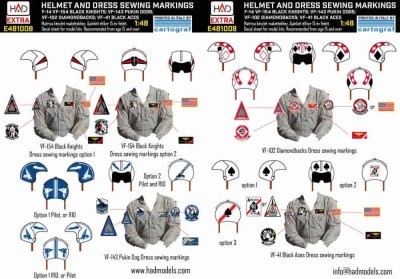 HAD E481008 F-14A/D Helmet &amp; dress sewing markings Vol.2 1/48