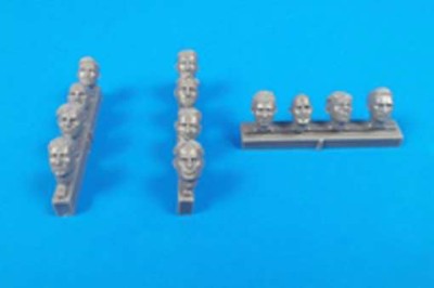 CMK F32319 Universal Pilot Heads - no head gear (12 pcs) 1/32