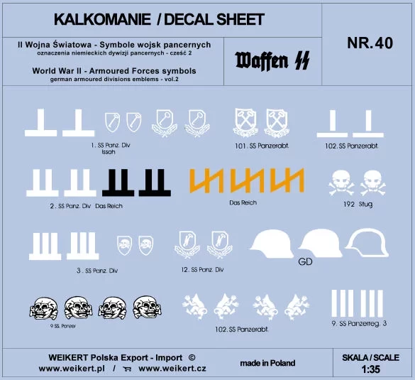 Weikert Decals 240 German Armoured Forces WWII symbols - part 2 1/35