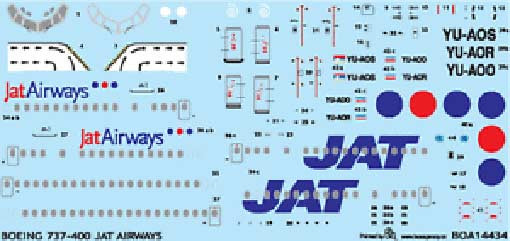 BOA Decals 14434 Boeing 737-400 JAT Airways 1/144