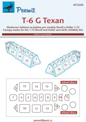 Peewit M72260 Canopy Маска T-6G Texan (REV/HELL) 1/72