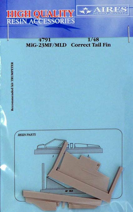 Aires 4791 MiG-23MF/MLD correct tail fin (TRUMP) 1/48