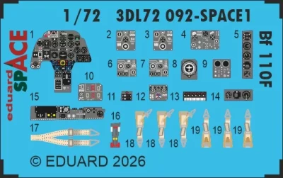 Eduard 3DL72092 Bf 110F SPACE (EDU) 1/72