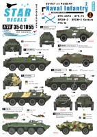 Star Decals 35-C1055 Soviet Naval Infantry # 2. BTR-60PB, BTR-70, BRDM-2, Konkurs, PTS-M 1/35