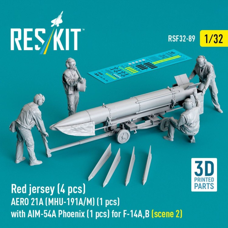 Reskit RSF32-089 Red jersey (4 pcs.) AERO 21A (MHU-191A/M) 1/32