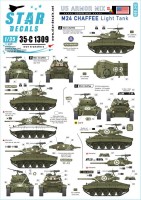 Star Decals 35-C1309 US Armored Mix # 2.M24 Chaffee in Europe 1944-45.752nd Tank Battalion, 13th Tank Battalion, 81st Reconnaissance Sqn, 2nd Cavalry Reconnaissance Sqn 1/35