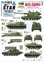 Star Decals 35-C1422 War in Ukraine # 23. Ukrainian Big Guns and Rocket Artillery. 2S1, 2S9 Nona, 2S19 Msta-s, TOS-1 and BM-21 Grad 1/35
