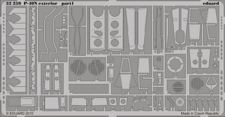 Eduard 32259 P-40N exterior