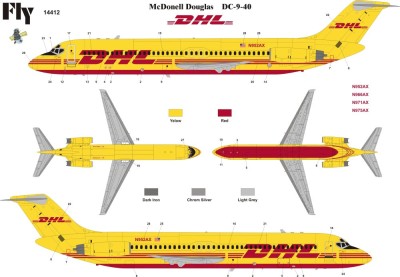 Fly model 14412 Douglas DC 9-40 DHL 1/144