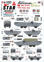 Star Decals 72-A1177 D-Day DUKW + Ford GPA SEEP.British Amphibians # 2.297 Coy (GT) RASC and Beach Group 1/72