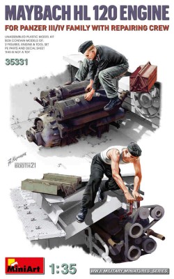 Miniart 35331 Maybach HL 120 Engine for Pz. III/IV w/ crew 1/35