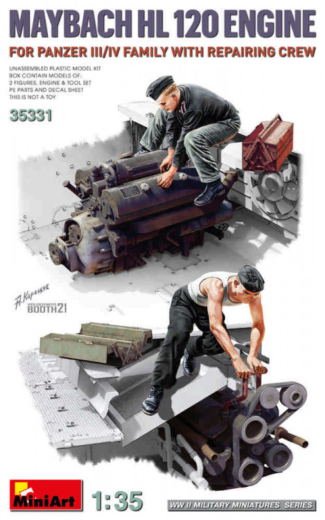 Miniart 35331 Maybach HL 120 Engine for Pz. III/IV w/ crew 1/35