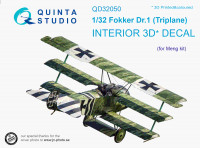 Quinta studio QD32050 Fokker Dr.1 (для модели Meng) 3D Декаль интерьера кабины 1/32