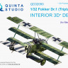 Quinta studio QD32050 Fokker Dr.1 (для модели Meng) 3D Декаль интерьера кабины 1/32