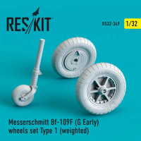 Reskit RS32-0349 Bf-109F (G Early) wheels Type 1 (weighted) 1/32