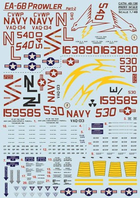 Print Scale 48196 EA-6B Prowler &amp; stencils Pt.2 (wet decals) 1/48