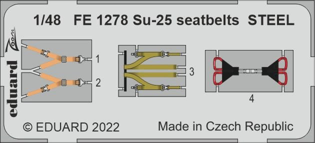 Eduard FE1278 Su-25 seatbelts STEEL (ZVE) 1/48