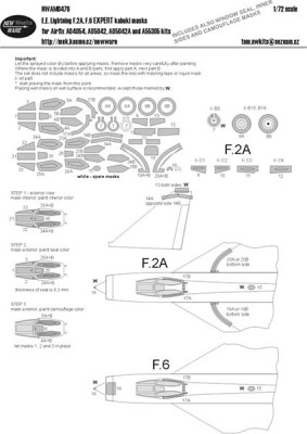 New Ware NWA-M0476 1/72 Mask E.E.Lightning F.2A/F.6 EXPERT (AIRFIX)