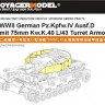 Voyager Model PEA173 Фото WWII German Pz.Kpfw.IV Ausf.D mit 75mm Kw.K.40 L/43 Turret Armour (For DRAGON 6330) 1/35