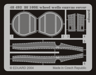 Eduard 48492 Bf 109E wheel wells canvas cover HAS