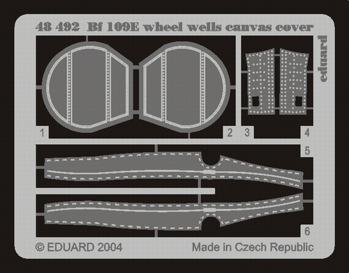 Eduard 48492 Bf 109E wheel wells canvas cover HAS