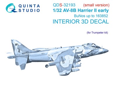 Quinta Studio QDS-32193 AV-8B Harrier II ранний (Trumpeter) (Малая версия) 1/32