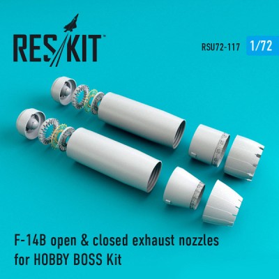 Reskit RSU72-0117 F-14 (B\D) open &amp; closed exhaust nozzles for HOBBY BOSS Kit 1/72