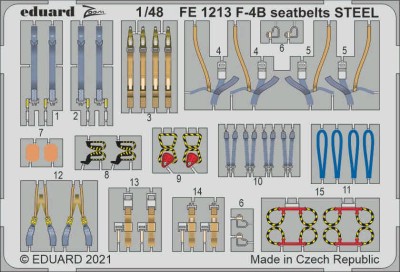 Eduard FE1213 F-4B seatbelts STEEL (TAM) 1/48