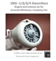 Sbs Model 48086 SBD-1/2/2/3/4 Dauntless Engine & Exhaust set 1/48