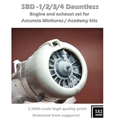 Sbs Model 48086 SBD-1/2/2/3/4 Dauntless Engine &amp; Exhaust set 1/48
