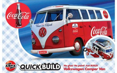 Airfix J6047 VW Camper Van Coca-Cola QUICK BUILD Blue NEW TOOL