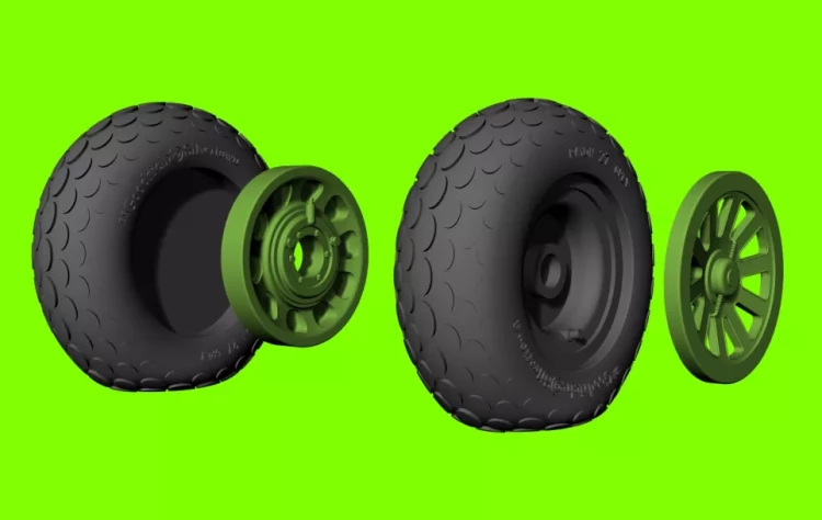 Lf Model 3D4821 Mustang's weighted wheels - oval tread 1/48