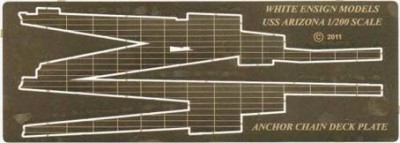 White Ensign Models PE 2005 USS ARIZONA ANCHOR DECK PLATES (for use with wood decks) 1/200