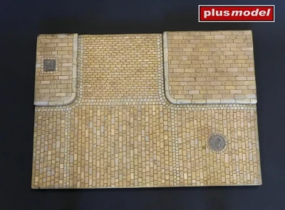 Plusmodel M-619 Display base Cobblestone street intersection 1/35