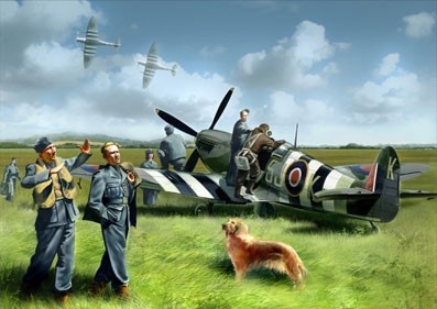ICM 48801 Spitfire Mk.IX with RAF Pilots &amp; Ground Personnel 1/48