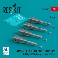 Reskit 48487 AIM-4 (A, B) 'Falcon' missiles (4 pcs.) 1/48