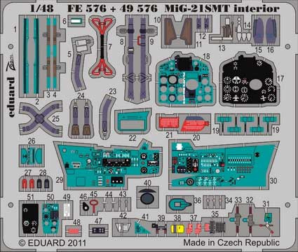 Eduard 49576 MiG-21SMT interior