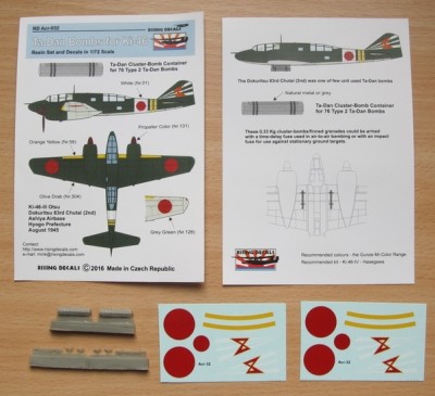 Rising Decals ACR032 Ta-Dan Bombs for Ki-46 (resin set&amp;decal) 1/72