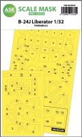 Art Scale 200-M32045 Consolidated B-24J Liberator canopy frame paint masks (outside only) 1/32