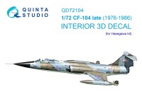 Quinta Studio QD72104 CF-104 late (Hasegawa) 3D Декаль интерьера кабины 1/72