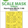 Art Scale 200-M48155 Hawker Hurricane Mk.IIc wheels and canopy frame paint mask (outside only) 1/48