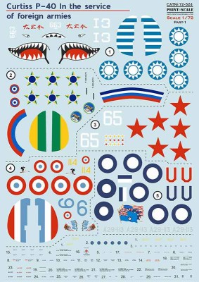 Print Scale 72524 Curtiss P-40 In the service of foreign armies. Part-1 / 72-524 / 1/72