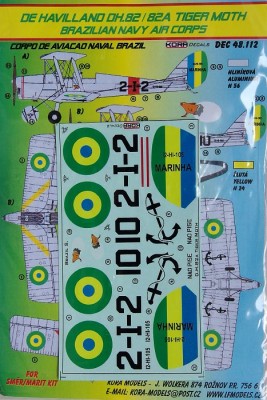 Kora Model DEC48112 DH.82/82A (Brazilian Navy Air Corps) декали 1/48