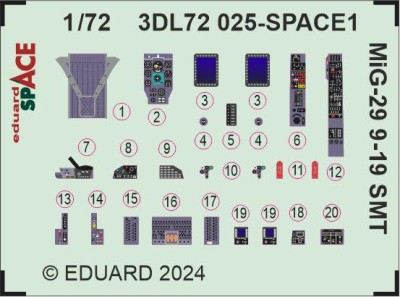 Eduard 3DL72025 MiG-29 9-19 SMT SPACE (G.W.H.) 1/72
