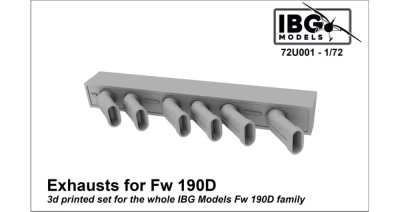 IBG Models U7201 Exhausts for Fw 190D - 3D Printed Upgrade set 1/72