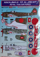 Kora Model DEC72277 Nakajima Ki-43-IIA OSCAR (Roy.Thai AF) декали декали 1/72