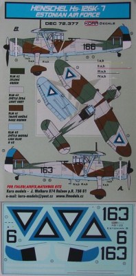 Kora Model DEC72377 Hs-126K-7 Estonian Air Force декали декали 1/72